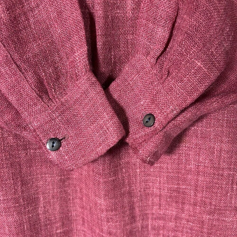 VTG Donald Davis Ireland Wool Linen Midi Tunic Shirt Dress Sz S Salmon Lagenlook - Picture 6 of 10